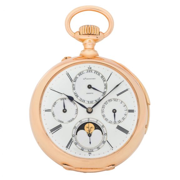 Swiss pink gold minute repeating keyless pocket watch Circa 1890