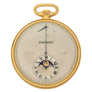 French gold Art Deco double dialled digital dress watch Circa 1930