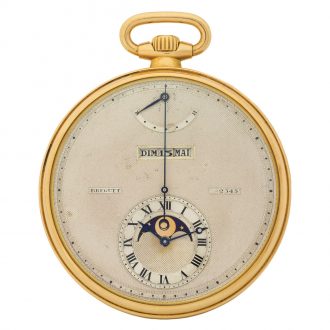 French gold Art Deco double dialled digital dress watch Circa 1930