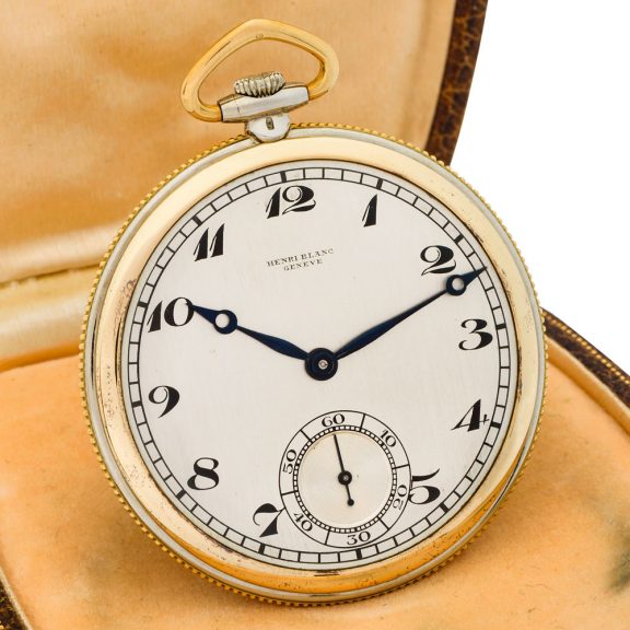 Swiss yellow and white gold Art Deco pocket watch Circa 1925