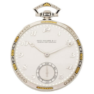 Swiss platinum and enamel Art Deco dress watch Circa 1923