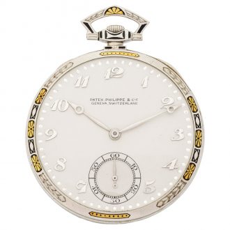 Swiss platinum and enamel Art Deco dress watch Circa 1923