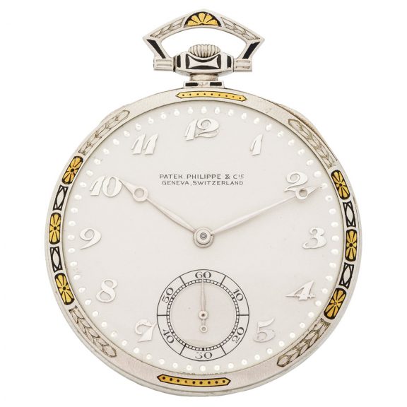 Swiss platinum and enamel Art Deco dress watch Circa 1923