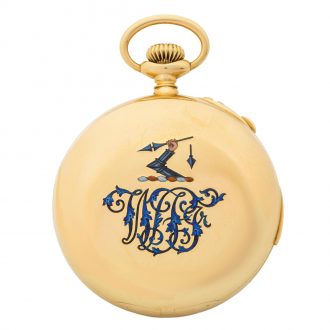 Swiss gold repeater with split-second chronograph Circa 1893