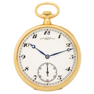 Swiss gold dress watch with engraved monogram Circa 1910