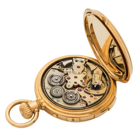 Swiss gold repeater with independent centre seconds Circa 1890 Swiss gold repeater with independent centre seconds Circa 1890