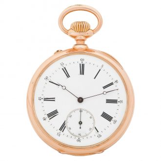 Swiss 18K yellow gold chronometer pocket watch Circa 1910