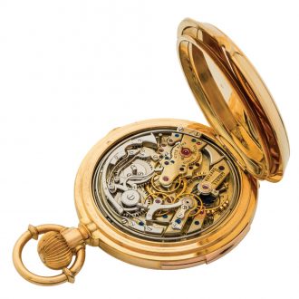 Large Swiss gold minute repeating chronograph Circa 1920