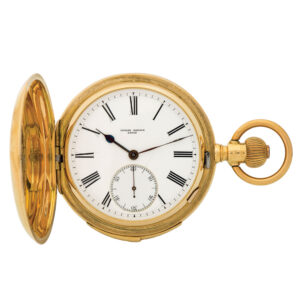 Swiss 18K yellow gold hunting cased minute repeater Circa 1900