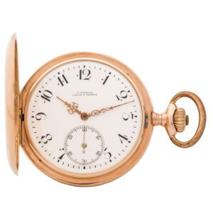 Fine Swiss 14K pink gold hunting cased pocket watch Circa 1910