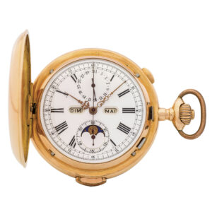 Swiss 18K gold quarter repeating lever pocket watch Circa 1910