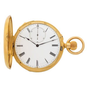 Rare Swiss gold minute repeater with gold wheel train Circa 1880