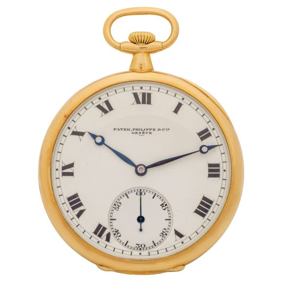 Swiss yellow gold open faced keyless dress watch Circa 1900