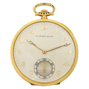 Elegant Swiss yellow and white gold dress pocket watch Circa 1940