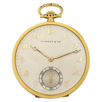 Elegant Swiss yellow and white gold dress pocket watch Circa 1940