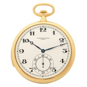 Swiss gold minute repeating keyless pocket watch Circa 1925