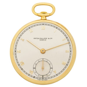Extra flat Swiss gold keyless dress pocket watch Circa 1940
