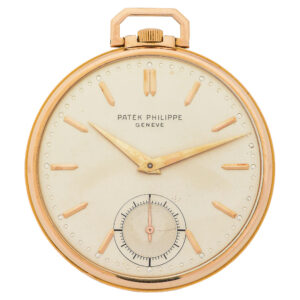 Swiss 18 carat pink gold keyless pocket watch Circa 1941