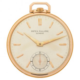 Swiss 18 carat pink gold keyless pocket watch Circa 1941