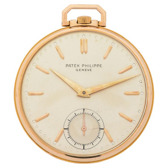 Swiss 18 carat pink gold keyless pocket watch Circa 1941