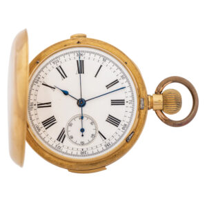 Swiss 18K gold quarter repeating chronograph watch Circa 1890
