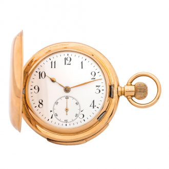 Swiss gold repeating double-dialed pocket watch Circa 1900 Swiss gold repeating double-dialed pocket watch Circa 1900