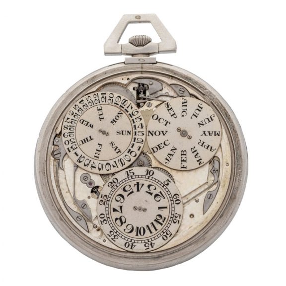 Elegant Swiss platinum digital Art Deco dress watch Circa 1900