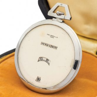 Elegant Swiss platinum digital Art Deco dress watch Circa 1900