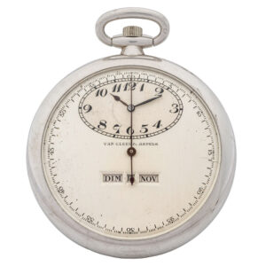 Swiss platinum dress watch with digital calendar Circa 1920