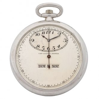 Swiss platinum dress watch with digital calendar Circa 1920