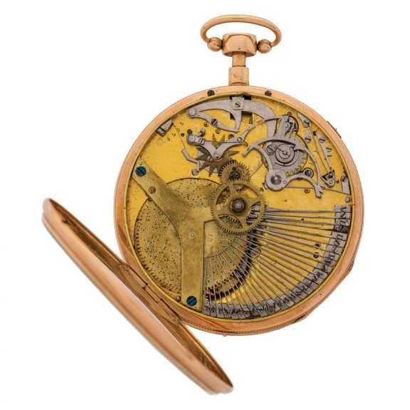 Rare Swiss gold quarter repeating musical pocket watch Circa 1820 Rare Swiss gold quarter repeating musical pocket watch Circa 1820