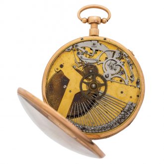 Swiss 18K gold quarter repeating musical pocket watch Circa 1790