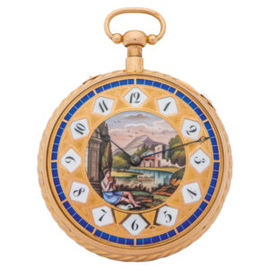 Large Swiss gold quarter repeating musical pocket watch Circa 1820