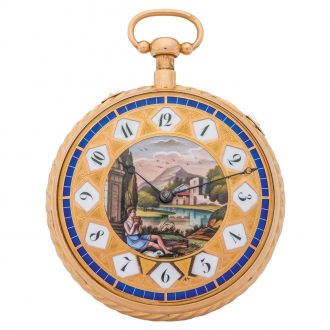 Large Swiss gold quarter repeating musical pocket watch Circa 1820