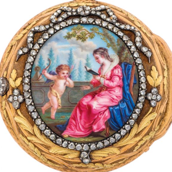 Elegant English gold quarter repeating verge watch Circa 1870 Elegant English gold quarter repeating verge watch Circa 1870