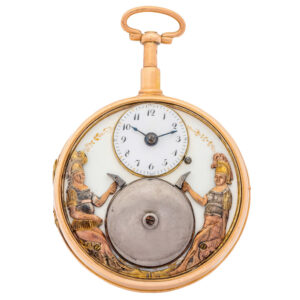 Swiss 18K gold quarter repeater with automaton Jacks Circa 1800
