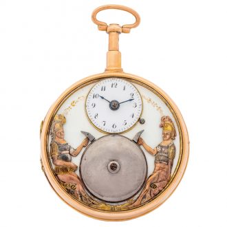 Swiss 18K gold quarter repeater with automaton Jacks Circa 1800