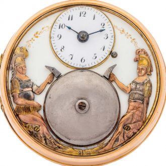 Swiss 18K gold quarter repeater with automaton Jacks Circa 1800
