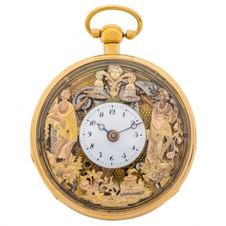 French gold half-skeletonized quarter repeater Circa 1820