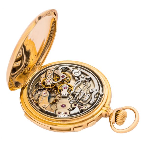 Swiss gold five-minute repeating split-second chronograph Circa 1900 Swiss gold five-minute repeating split-second chronograph Circa 1900