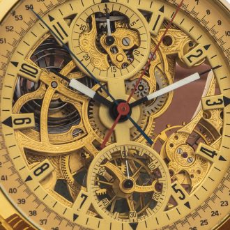 Swiss gold grand luxe skeletonized pocket watch Circa 1972