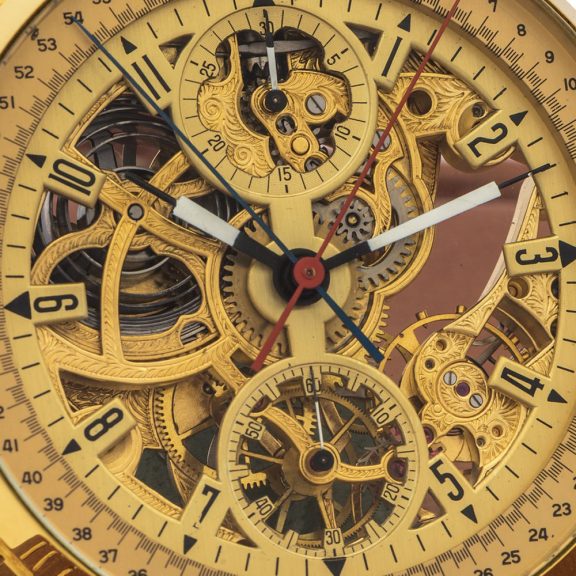 Swiss gold grand luxe skeletonized pocket watch Circa 1972 Swiss gold grand luxe skeletonized pocket watch Circa 1972