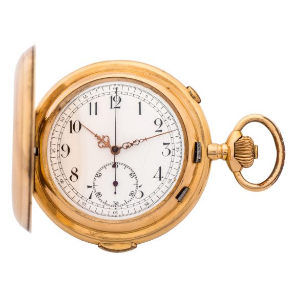 Swiss 14K pink gold quarter repeating pocket watch Circa 1900