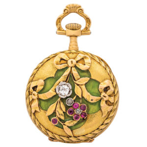 Elegant Swiss yellow gold Art Nouveau pocket watch Circa 1910
