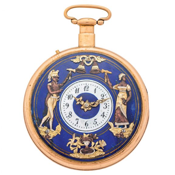 Rare Swiss gold quarter repeater with automaton Jacks Circa 1815