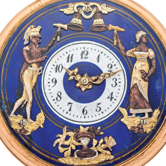 Rare Swiss gold quarter repeater with automaton Jacks Circa 1815 Rare Swiss gold quarter repeater with automaton Jacks Circa 1815