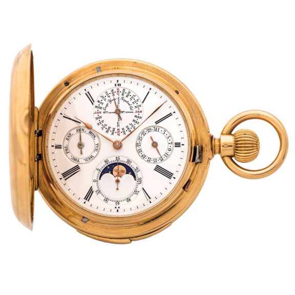 Impressive Swiss gold hunter with six complications Circa 1900