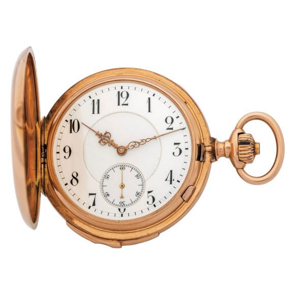 Swiss 14 carat pink gold quarter repeating pocket watch Circa 1885