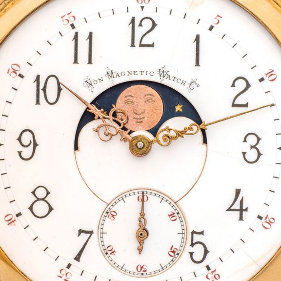 Unusual American gold minute repeater with moon phases Circa 1900 Unusual American gold minute repeater with moon phases Circa 1900
