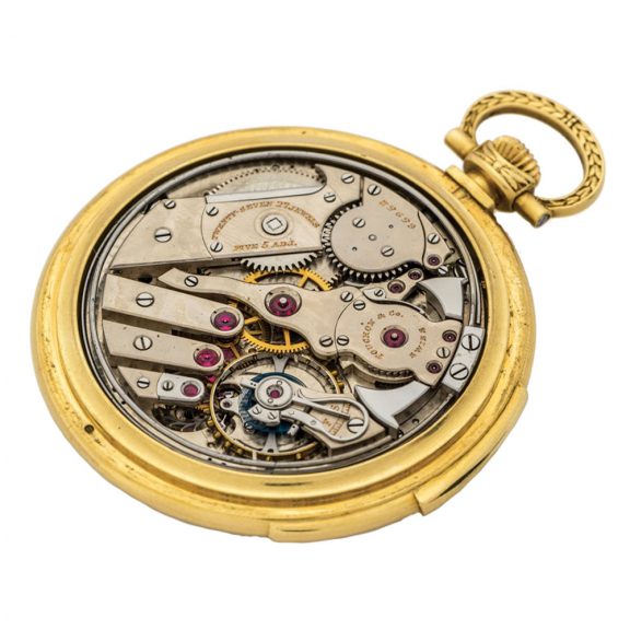 Thin Swiss yellow gold minute repeating dress watch Circa 1920 Thin Swiss yellow gold minute repeating dress watch Circa 1920